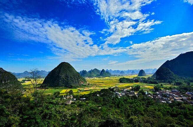 桂林漓江陽朔、德天瀑布通靈、巴馬長壽村雙臥